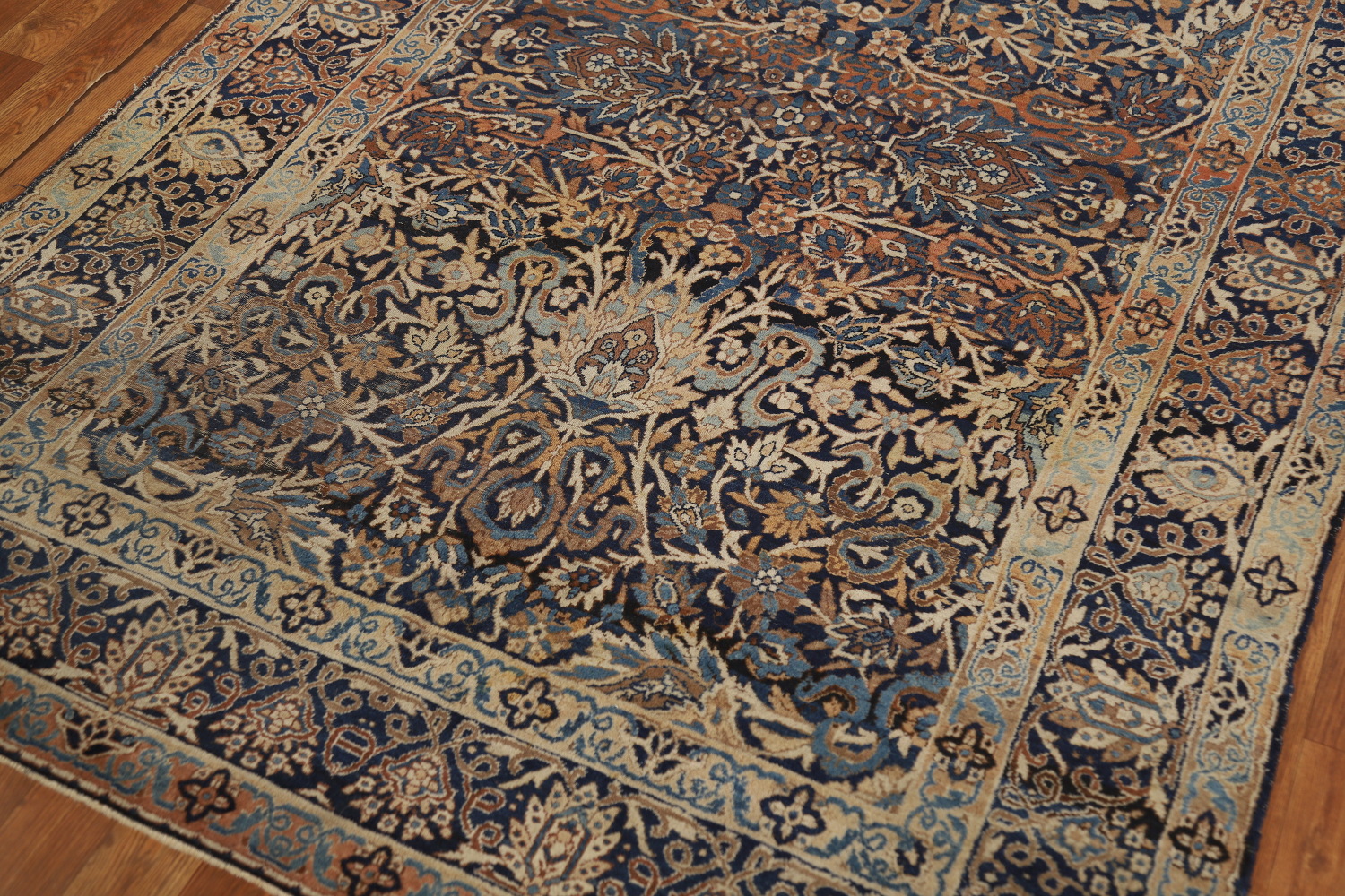 Pre-1900 Antique Vegetable Dye Kerman Ravar Persian Rug 5x7