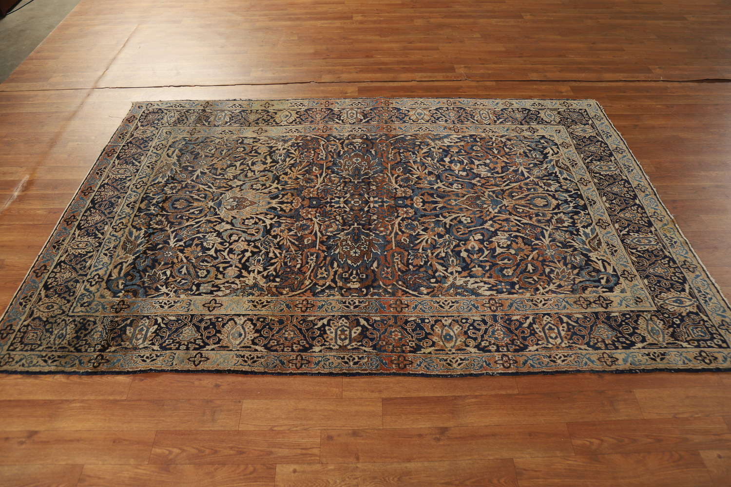 Pre-1900 Antique Vegetable Dye Kerman Ravar Persian Rug 5x7