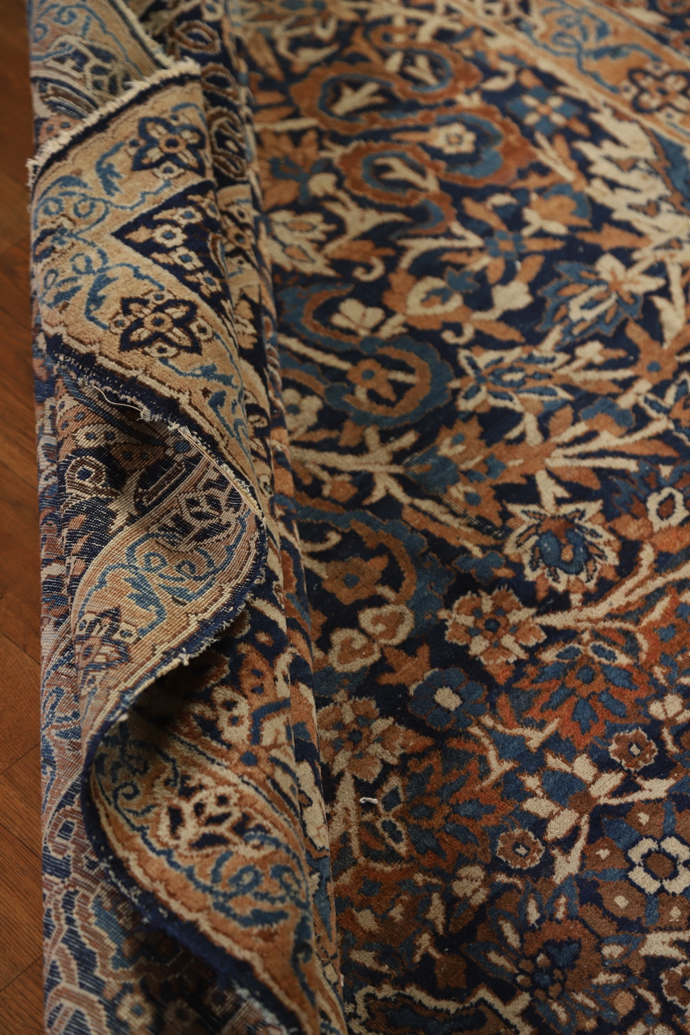 Pre-1900 Antique Vegetable Dye Kerman Ravar Persian Rug 5x7