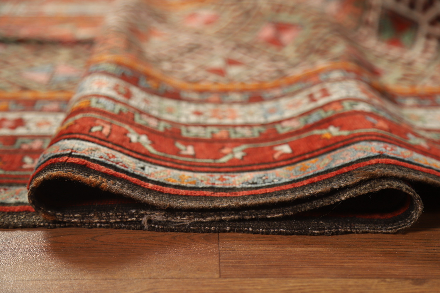 Vegetable Dye Wool Kazak Oriental Runner Rug 3x8