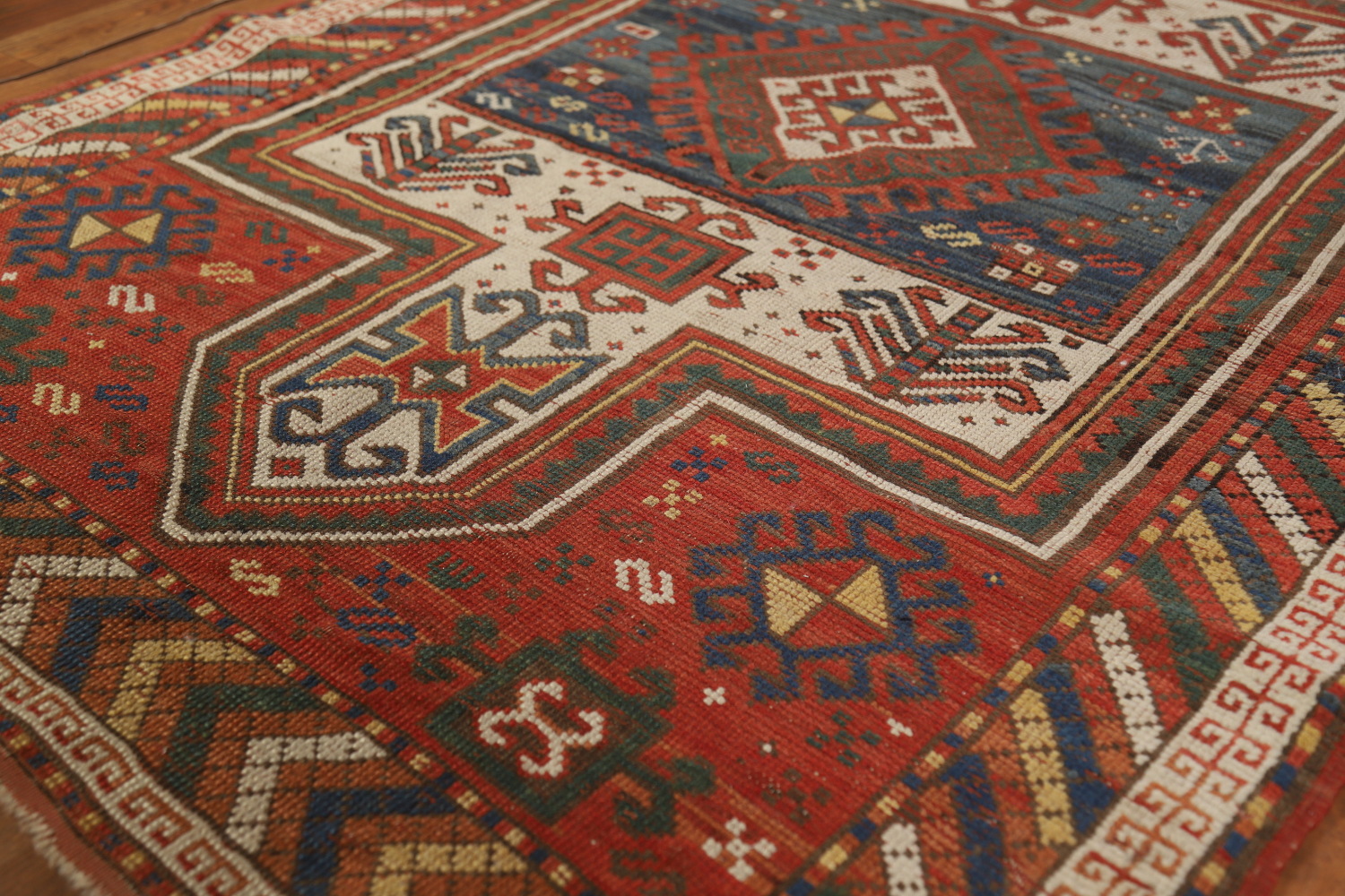 Pre-1900 Antique Vegetable Dye Caucasian Persian Rug 4x6