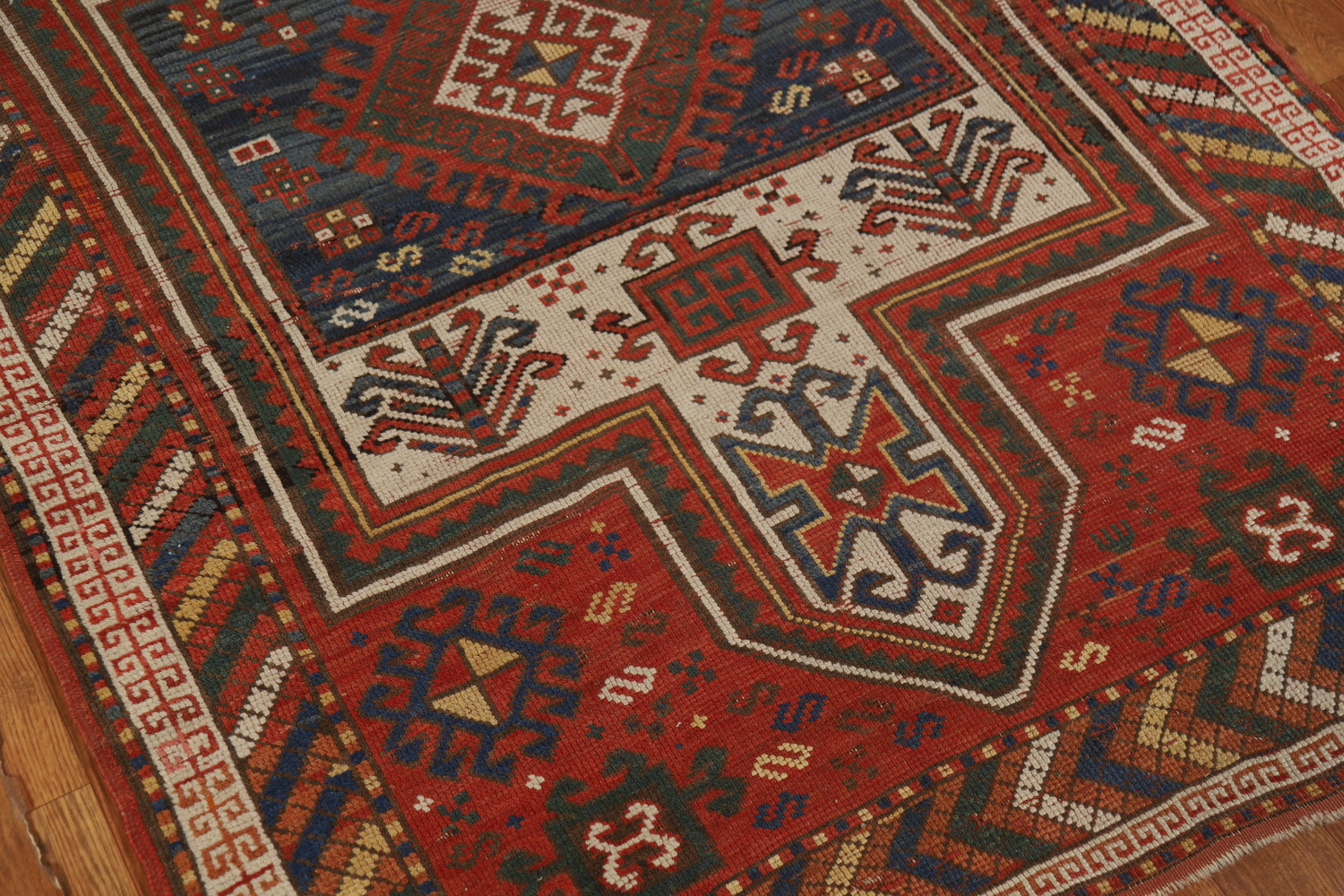 Pre-1900 Antique Vegetable Dye Caucasian Persian Rug 4x6
