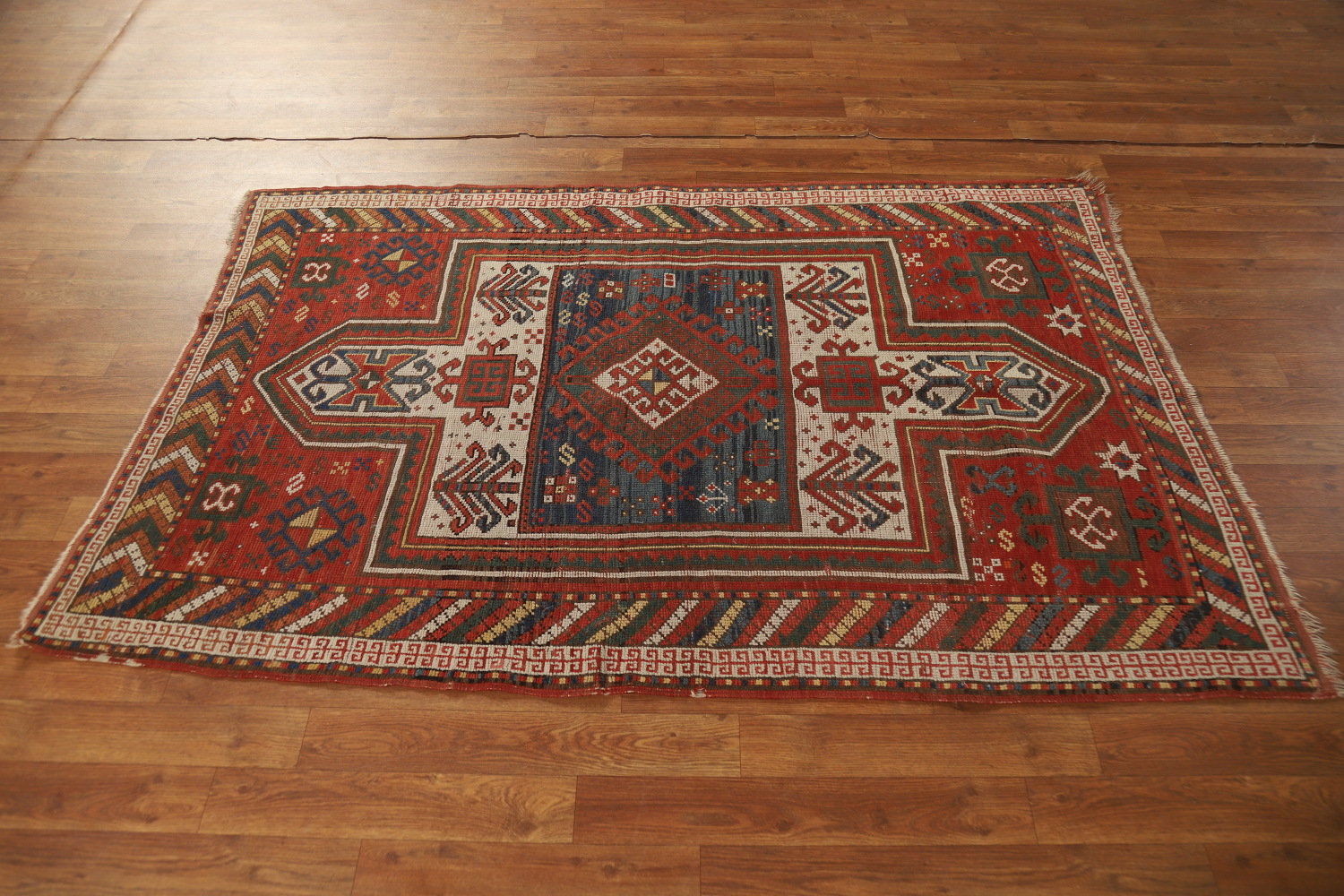 Pre-1900 Antique Vegetable Dye Caucasian Persian Rug 4x6