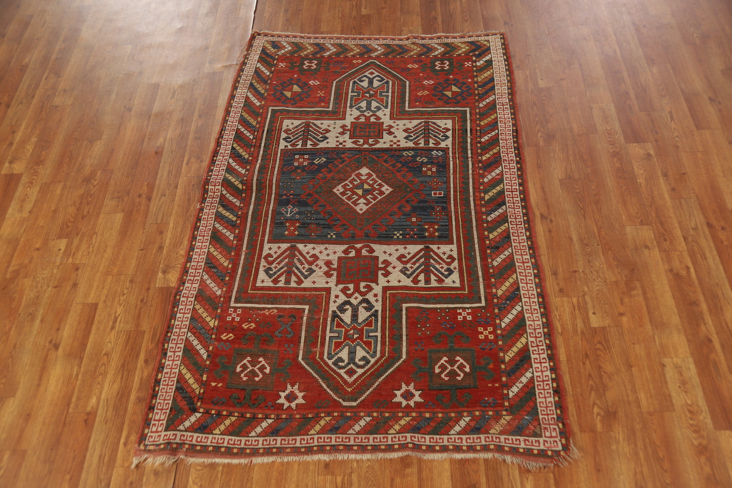 Pre-1900 Antique Vegetable Dye Caucasian Persian Rug 4x6