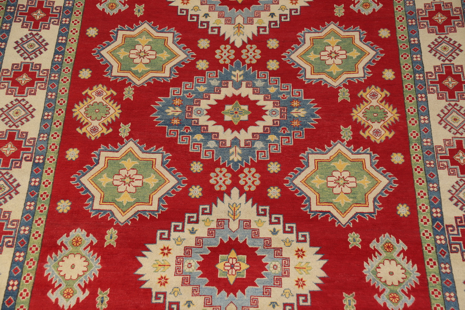 Red Wool Handmade Kazak Oriental Area Rug 8x11