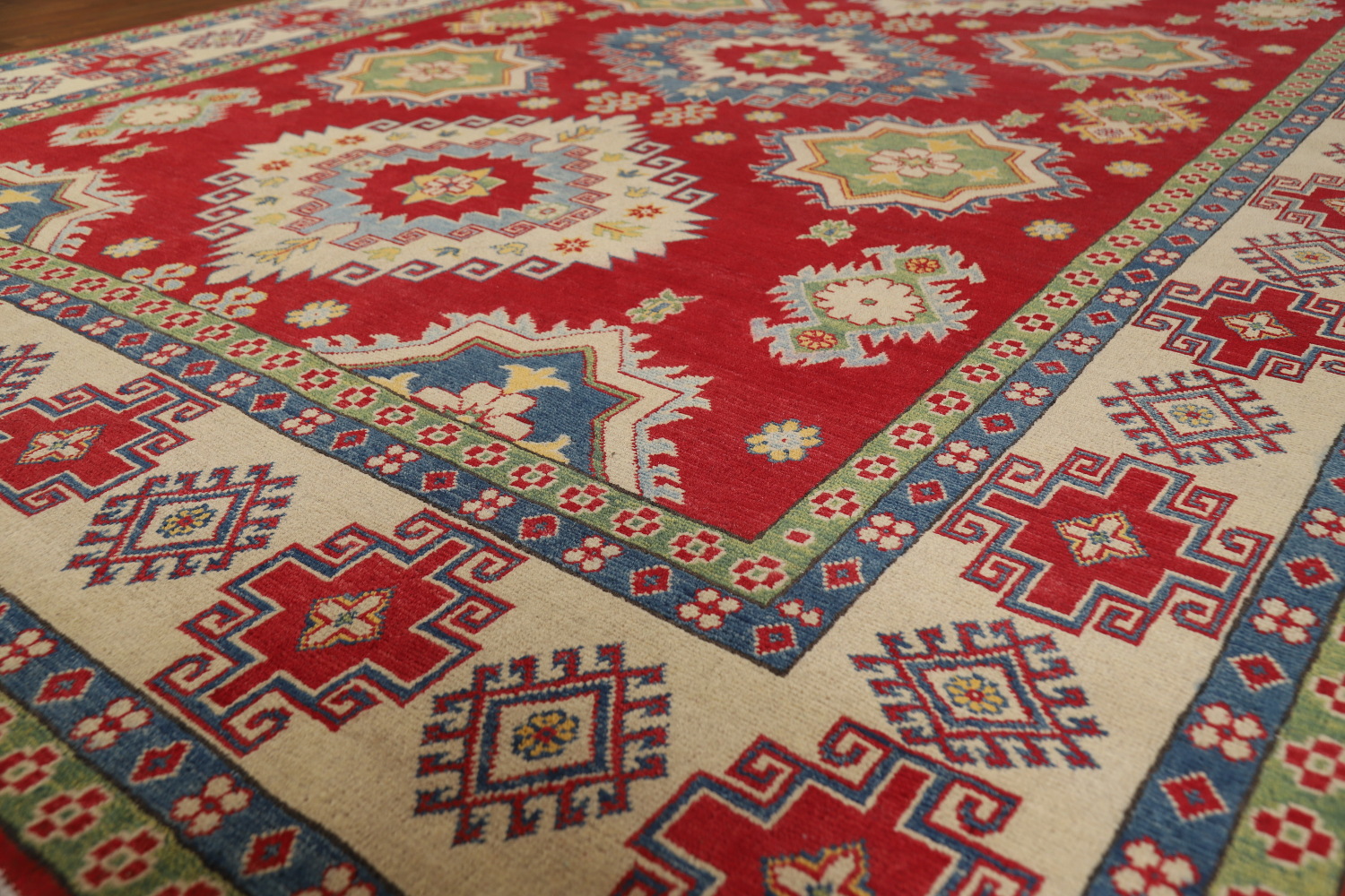 Red Wool Handmade Kazak Oriental Area Rug 8x11