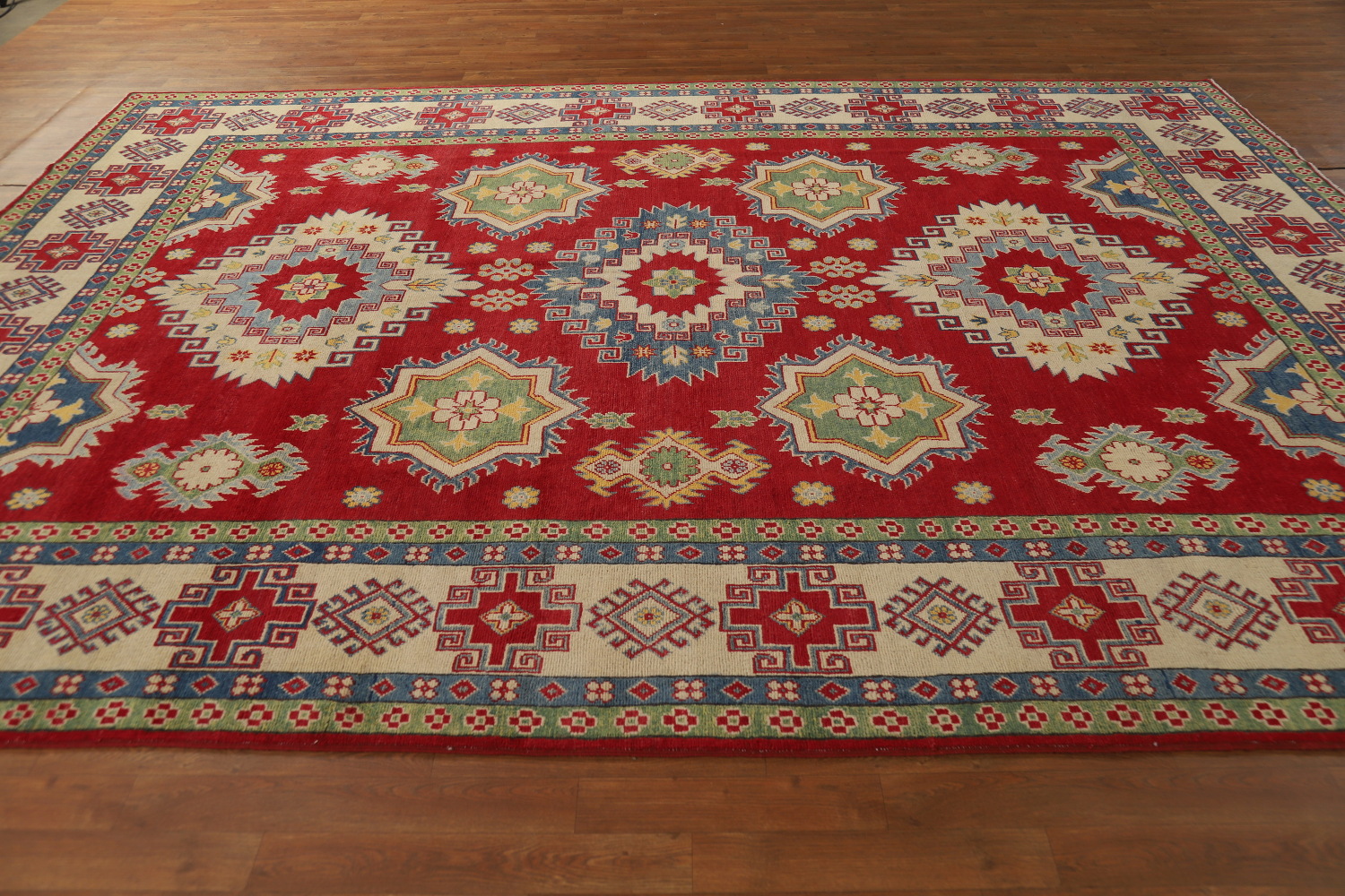 Red Wool Handmade Kazak Oriental Area Rug 8x11