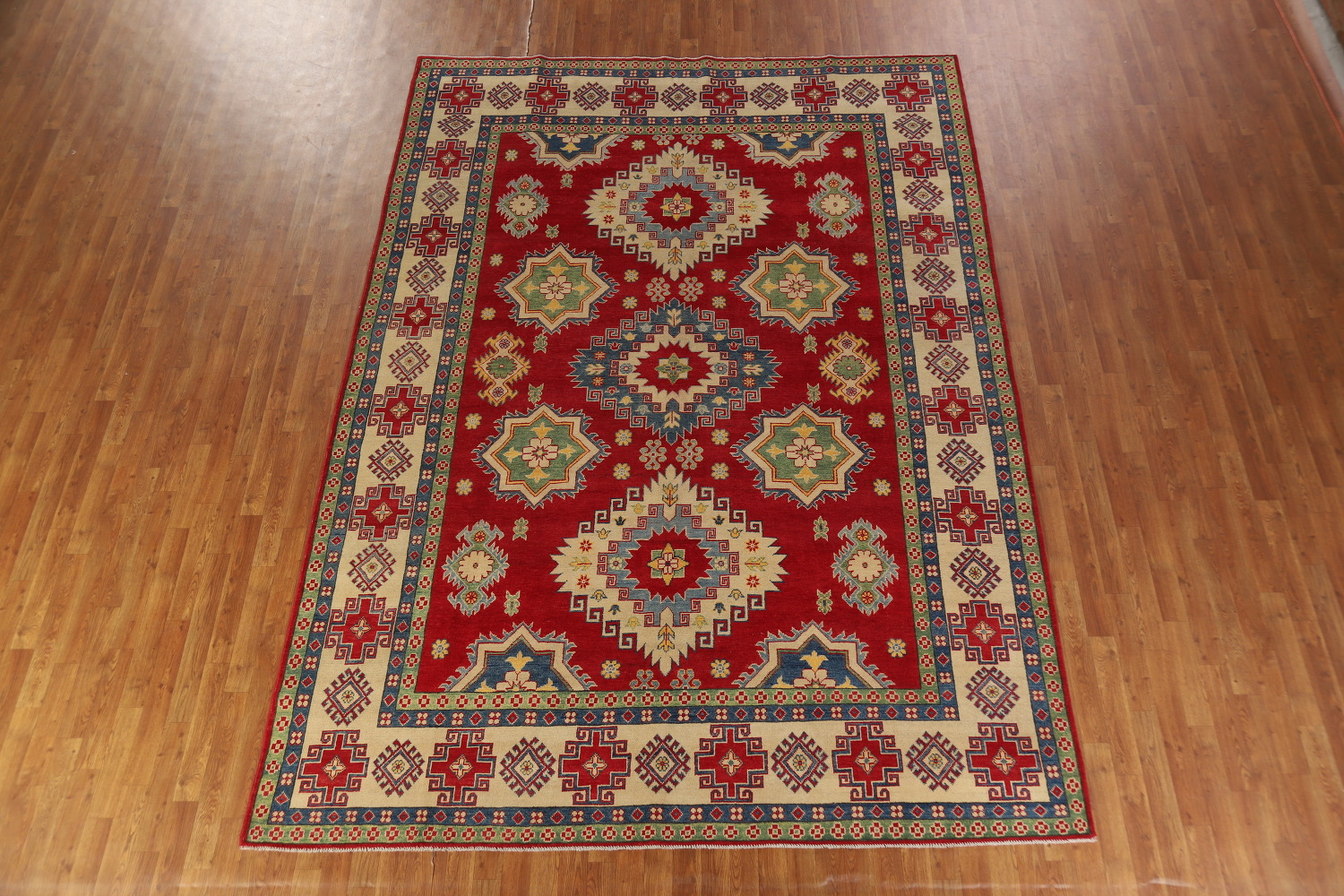 Red Wool Handmade Kazak Oriental Area Rug 8x11