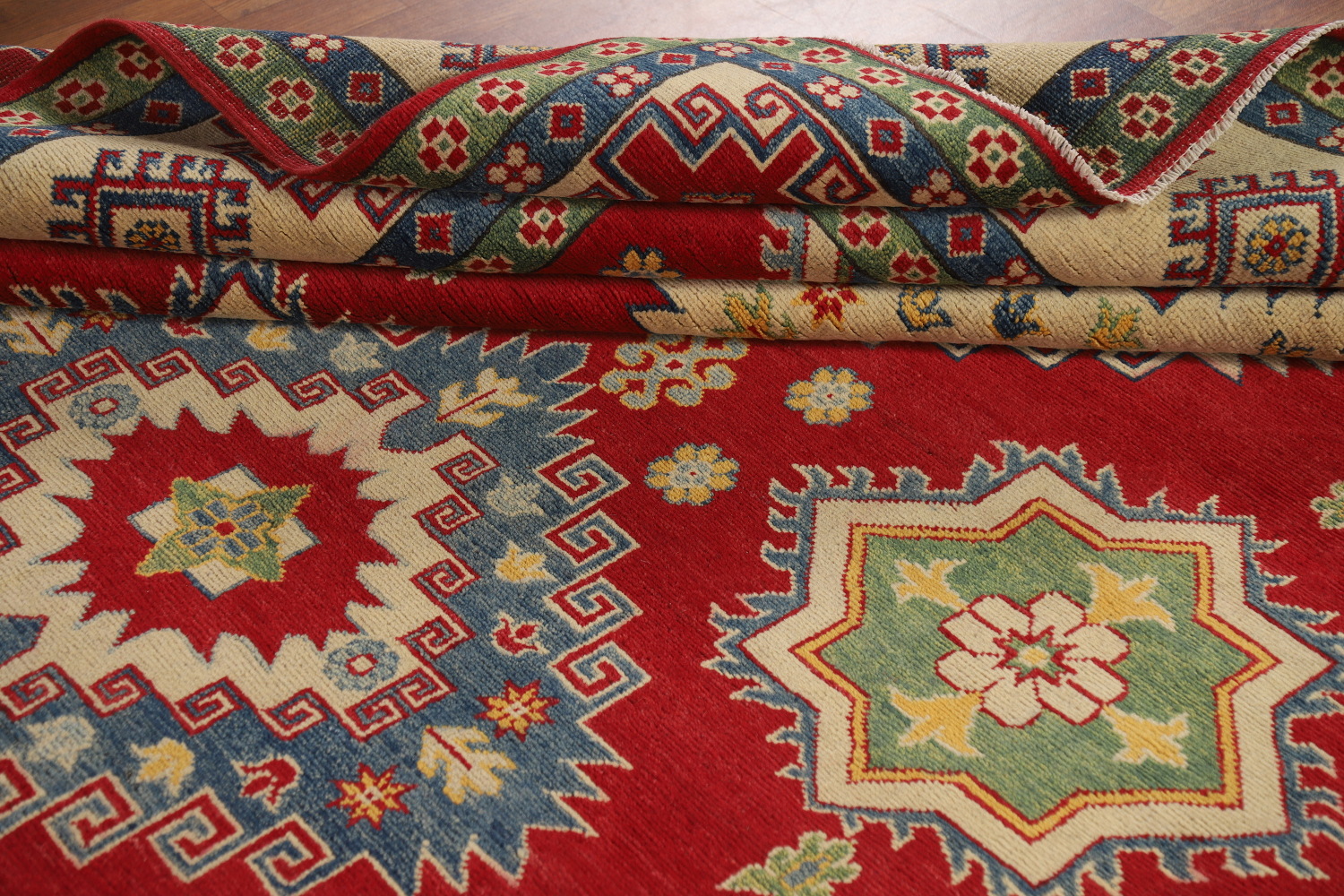 Red Wool Handmade Kazak Oriental Area Rug 8x11