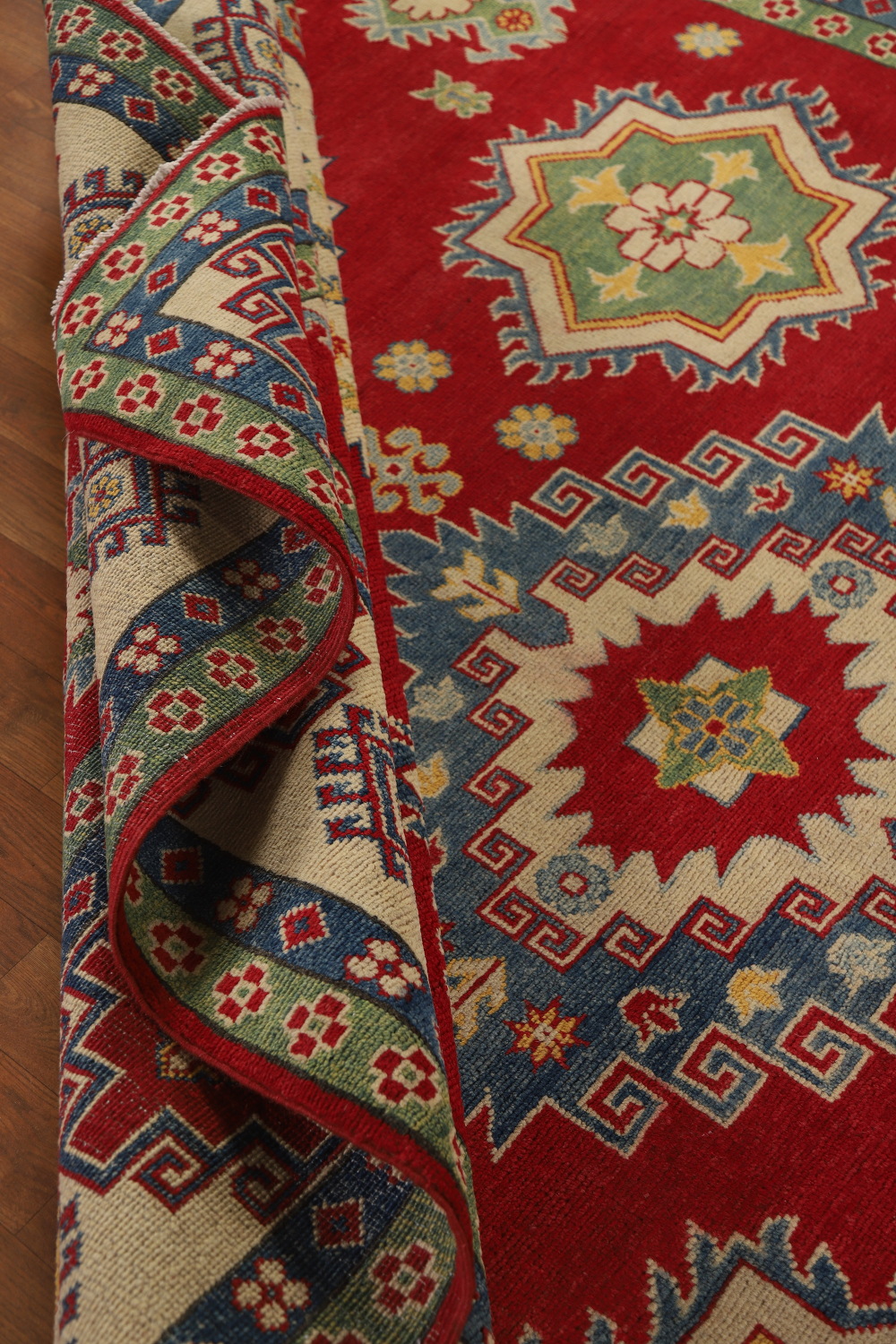 Red Wool Handmade Kazak Oriental Area Rug 8x11