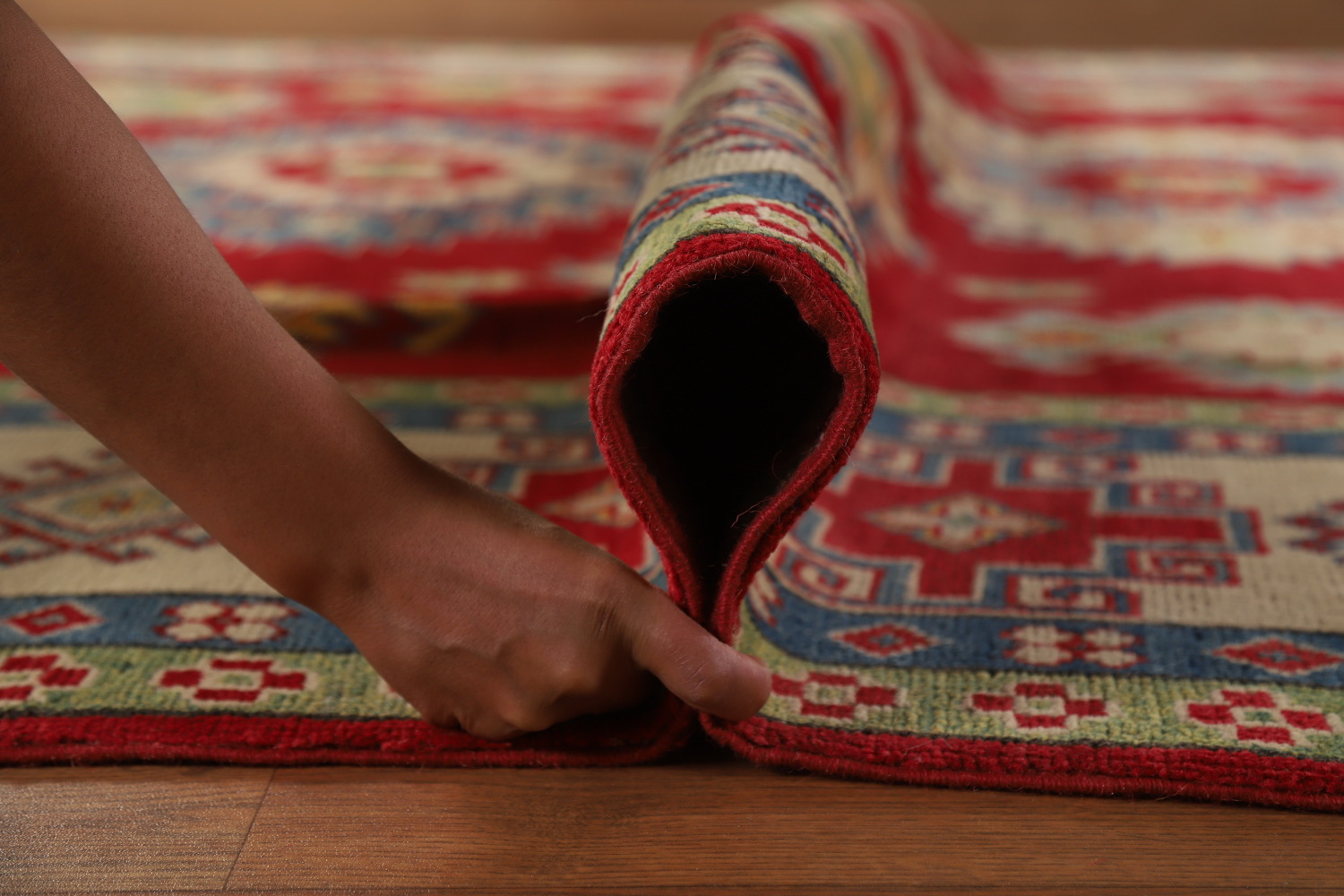 Red Wool Handmade Kazak Oriental Area Rug 8x11