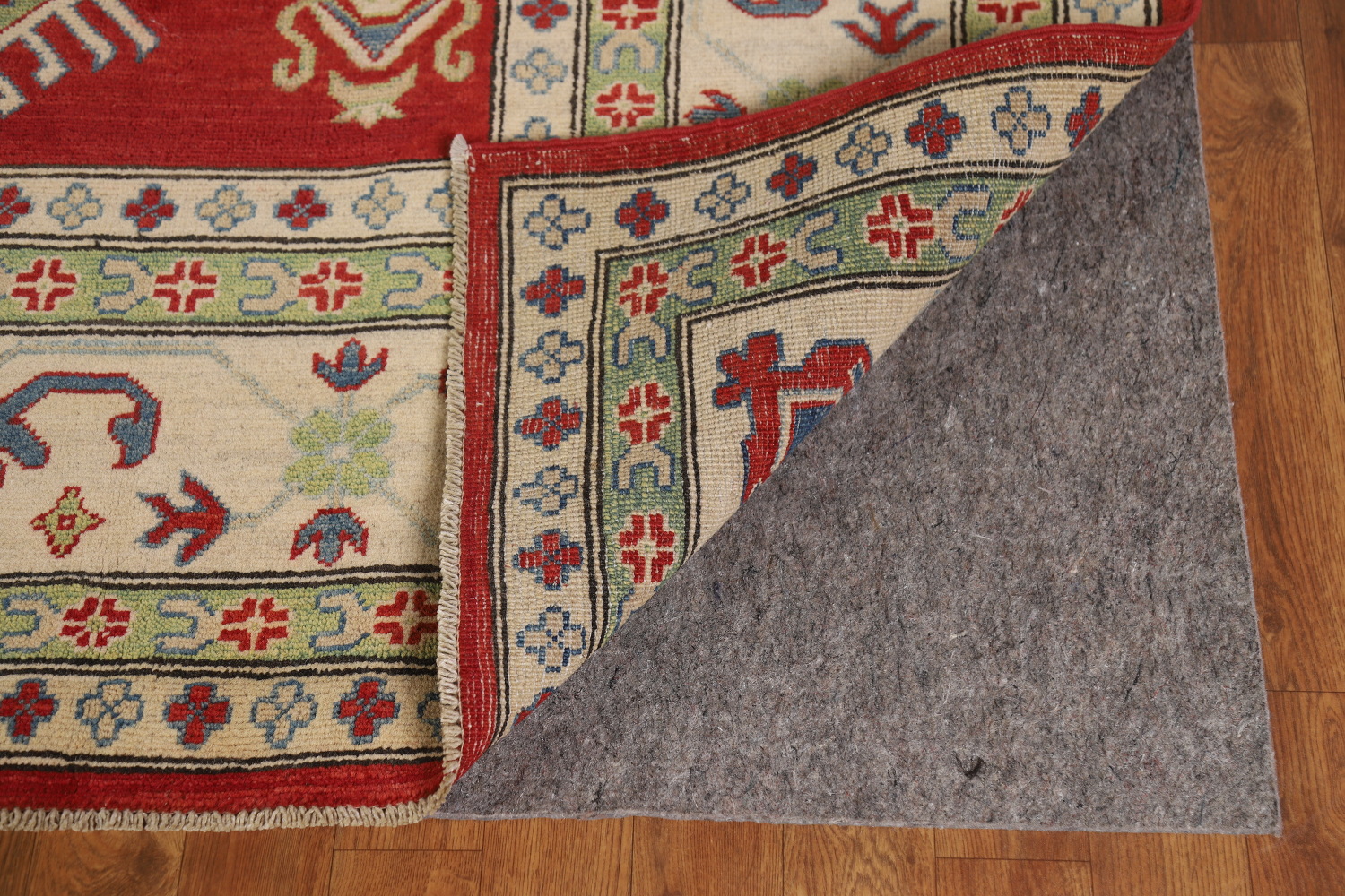 Red Geometric Kazak Oriental Area Rug 9x12