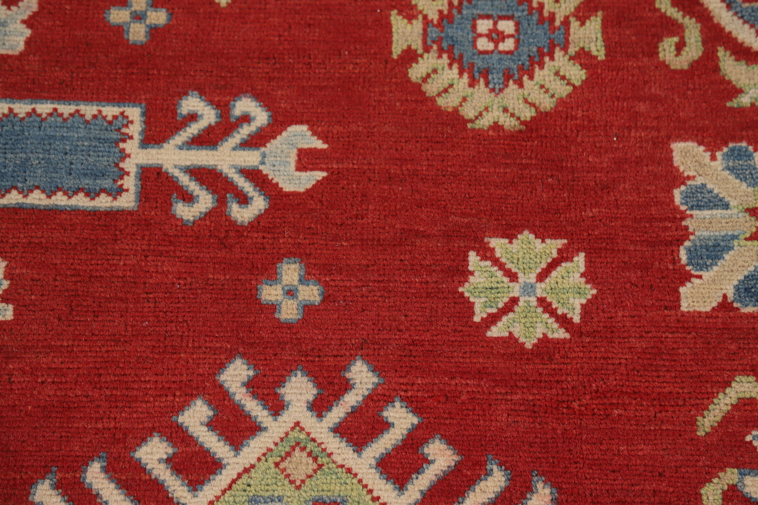 Red Geometric Kazak Oriental Area Rug 9x12