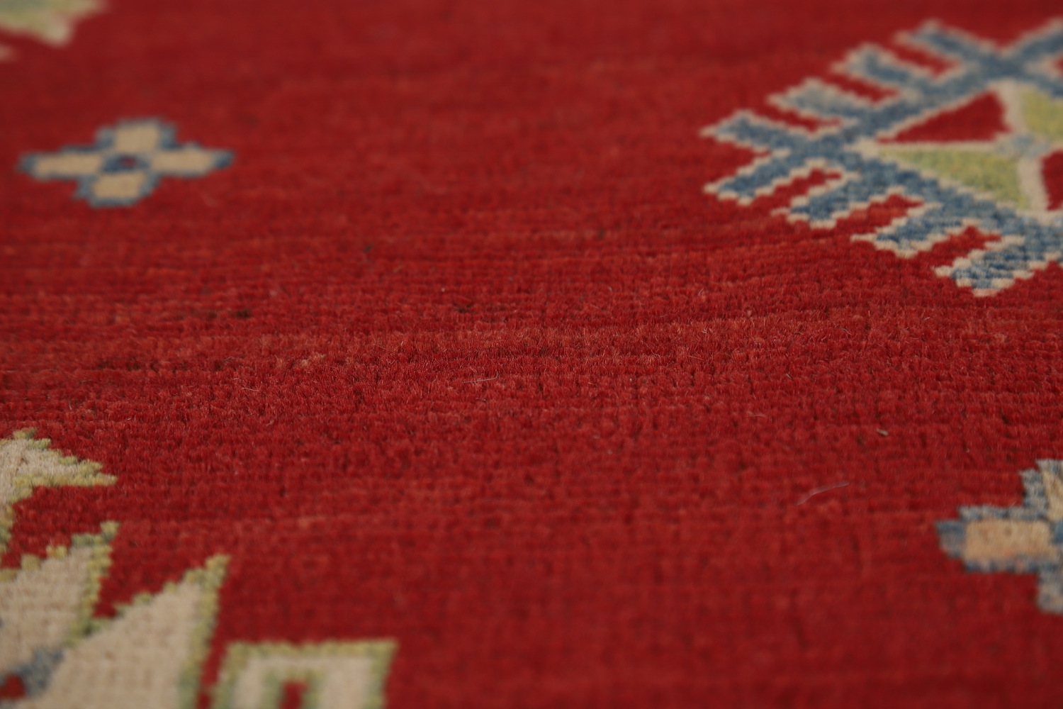Red Geometric Kazak Oriental Area Rug 9x12
