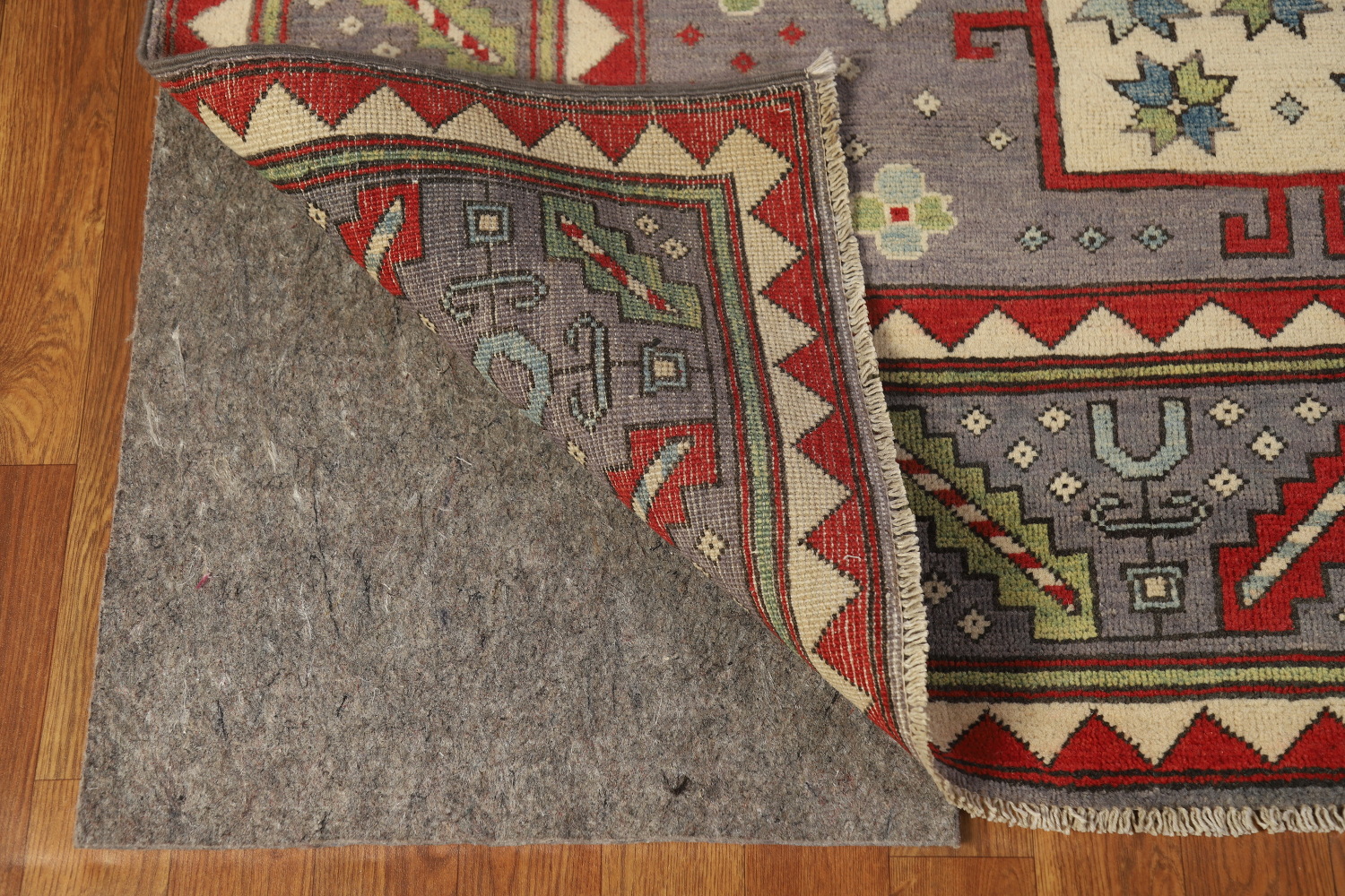 Geometric Wool Kazak Vegetable Dye Area Rug 8x10