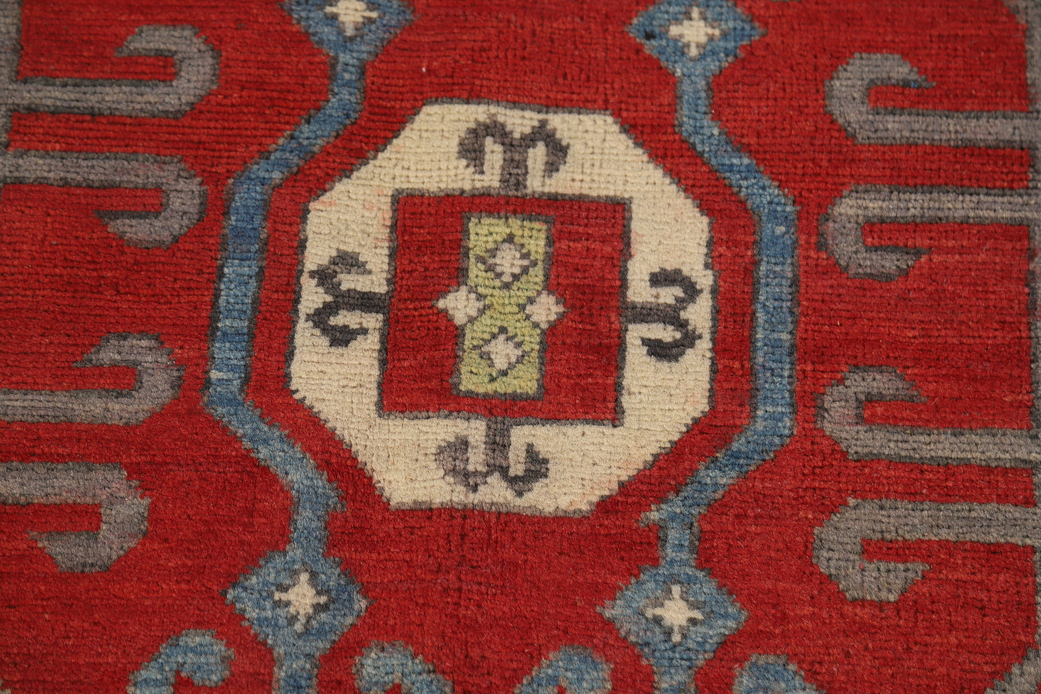 Geometric Wool Kazak Vegetable Dye Area Rug 8x10