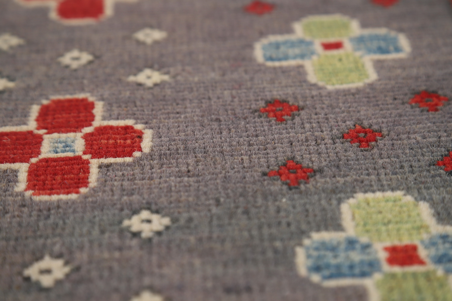 Geometric Wool Kazak Vegetable Dye Area Rug 8x10