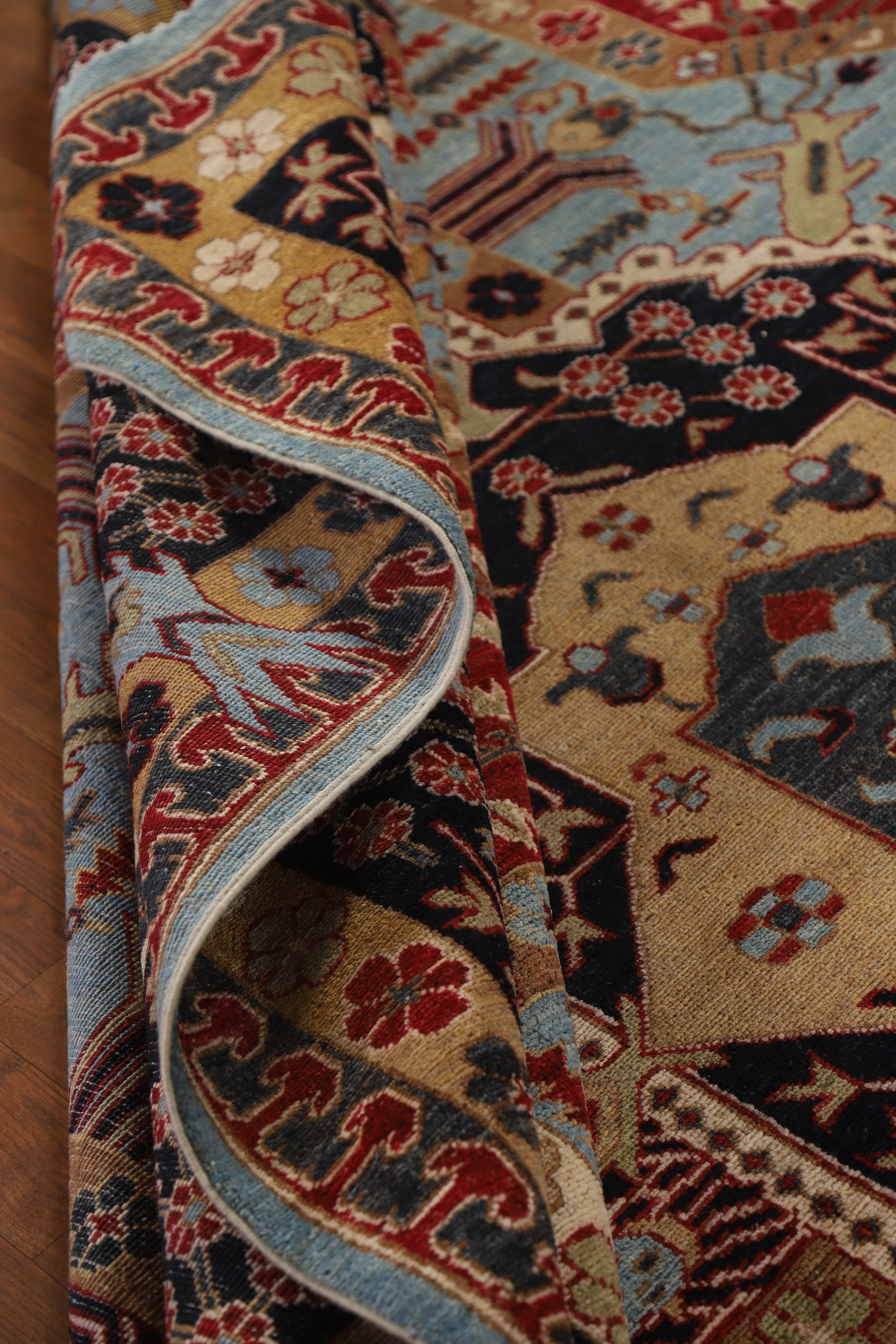 Geometric Wool Kazak Vegetable Dye Area Rug 9x11