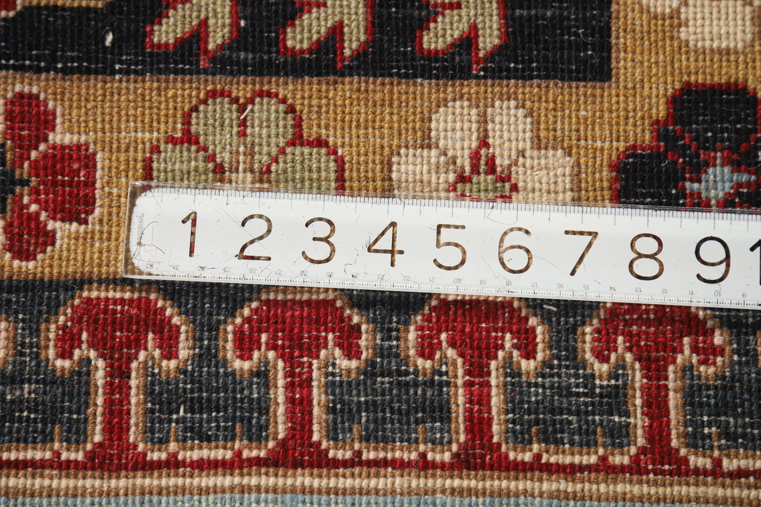 Geometric Wool Kazak Vegetable Dye Area Rug 9x11