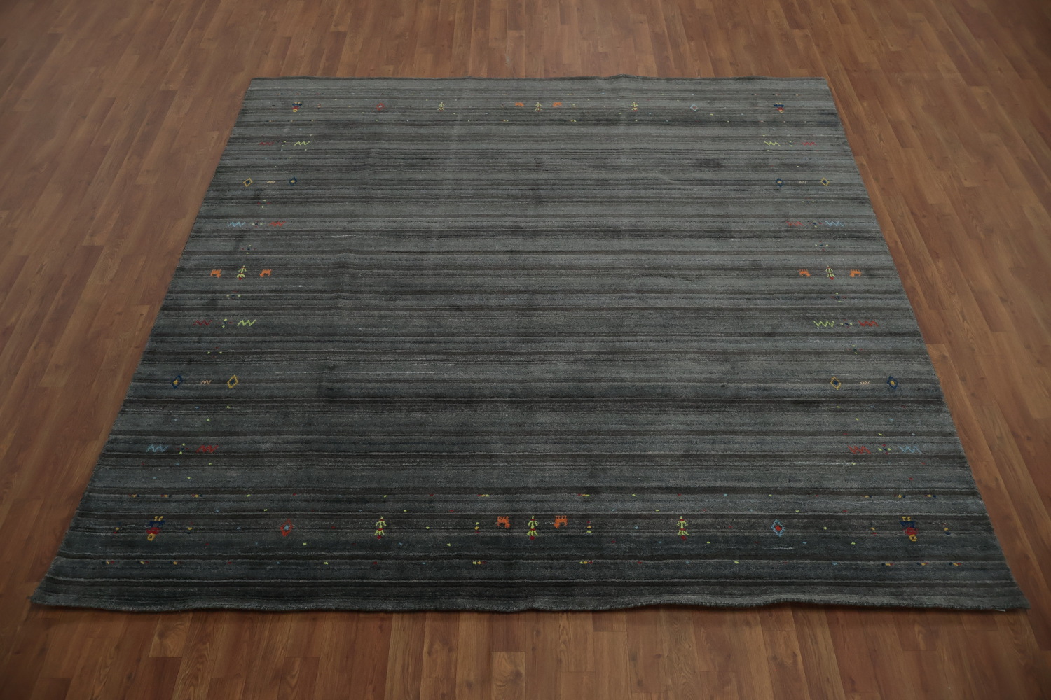 Sophisticated Dark Gabbeh Area Rug 8x8 for a Contemporary Look