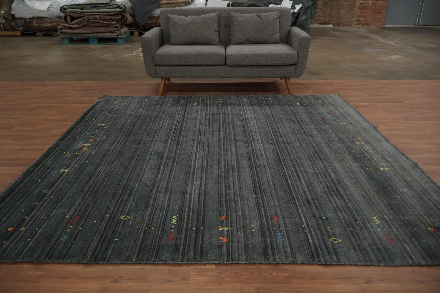 Sophisticated Dark Gabbeh Area Rug 8x8 for a Contemporary Look