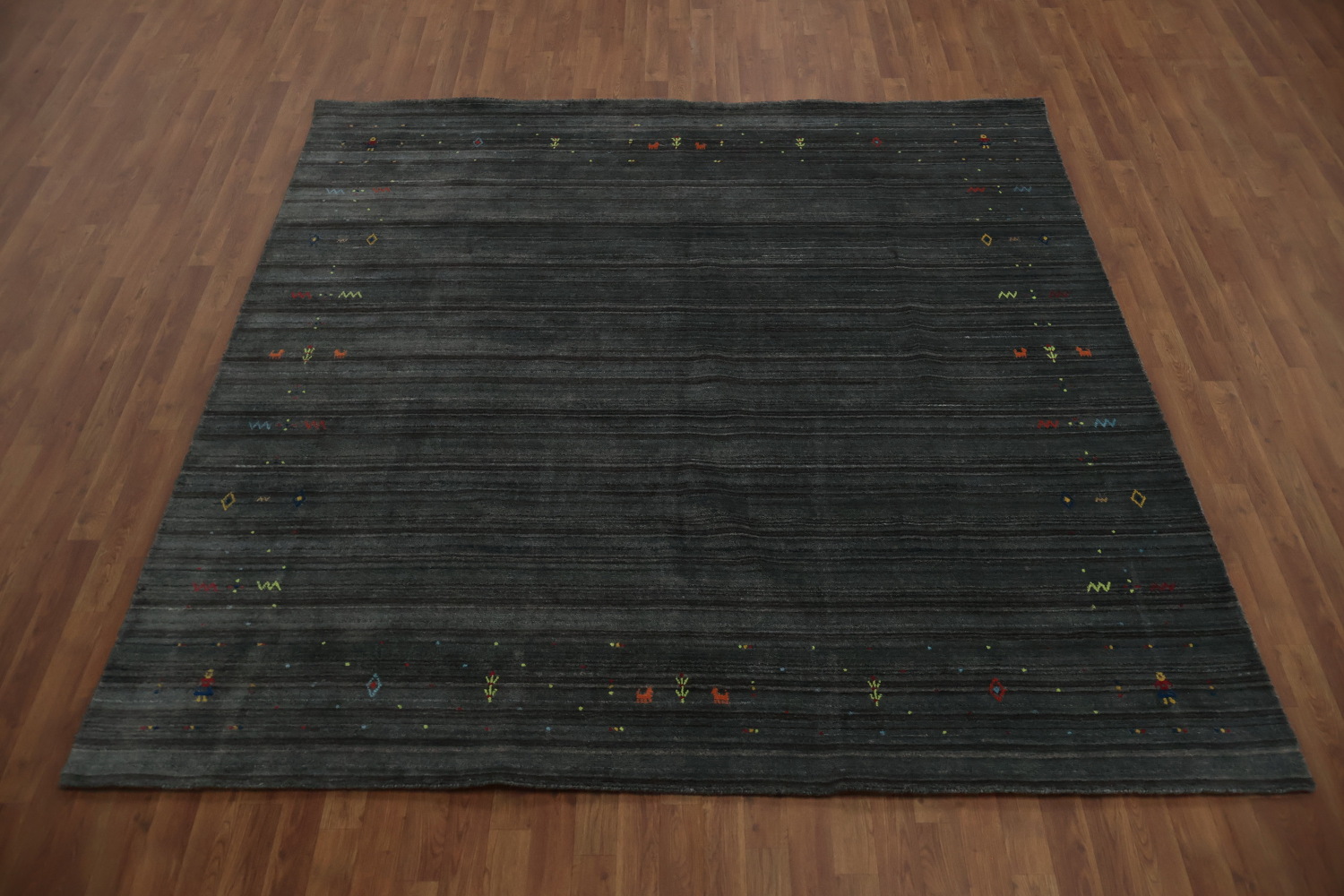 Sophisticated Dark Gabbeh Area Rug 8x8 for a Contemporary Look