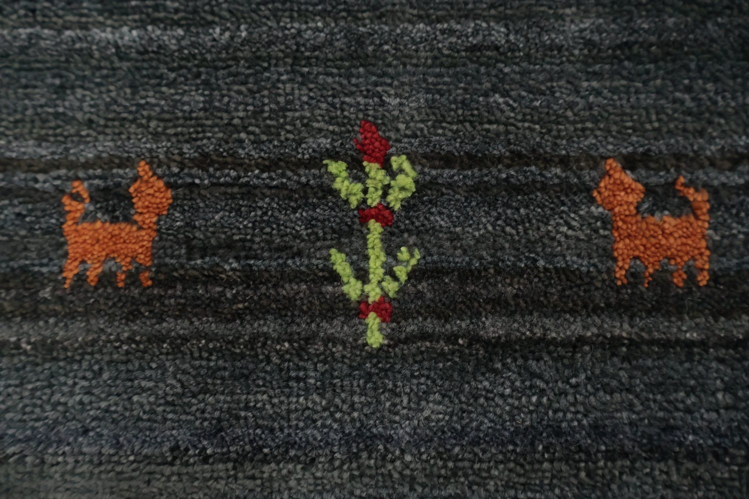 Sophisticated Dark Gabbeh Area Rug 8x8 for a Contemporary Look