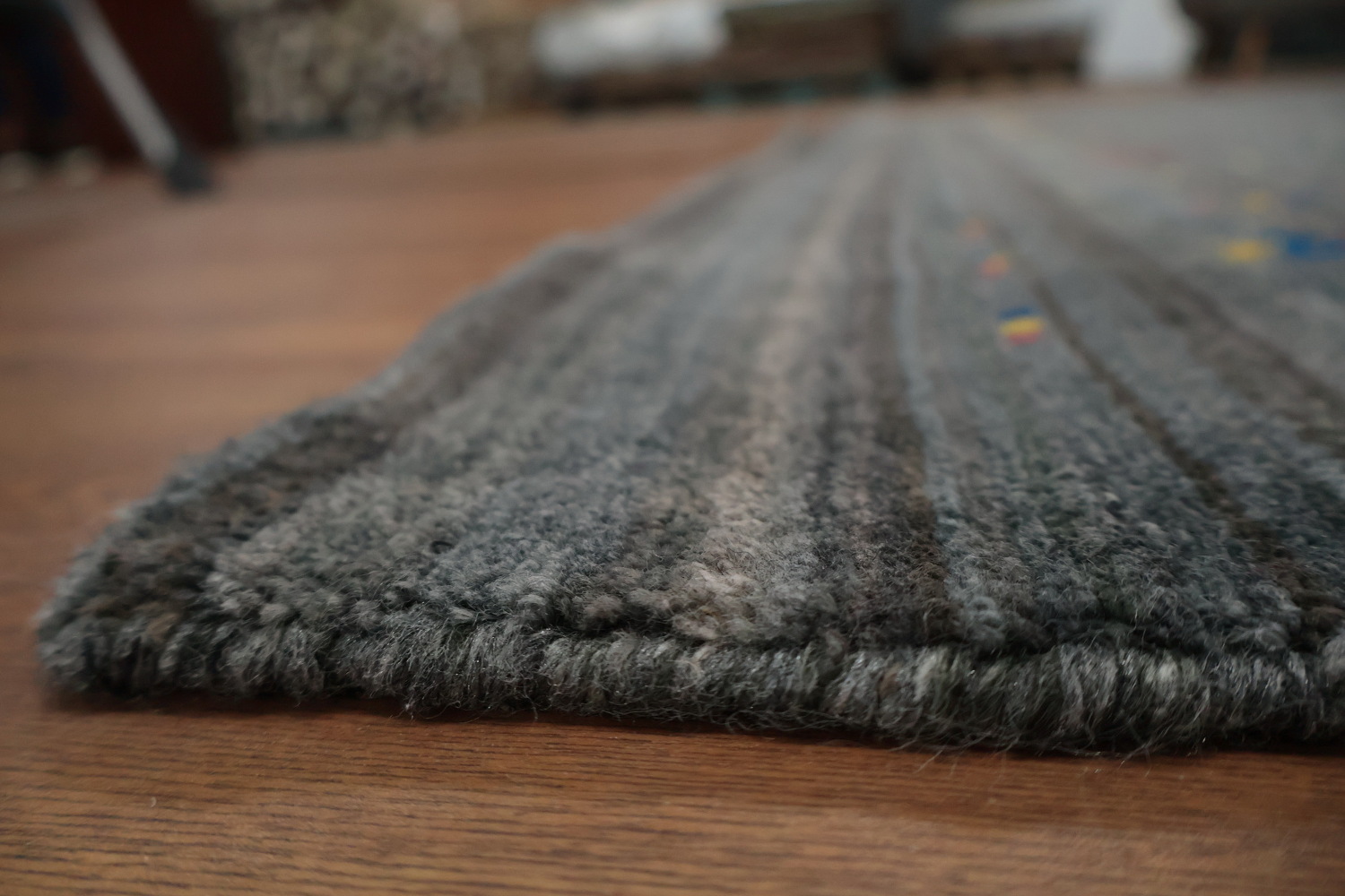 Sophisticated Dark Gabbeh Area Rug 8x8 for a Contemporary Look