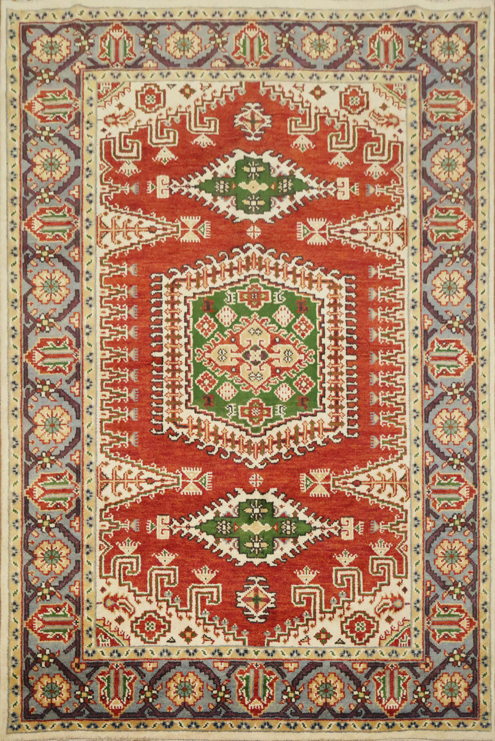 Red Geometric Viss Oriental Area Rug 6x9