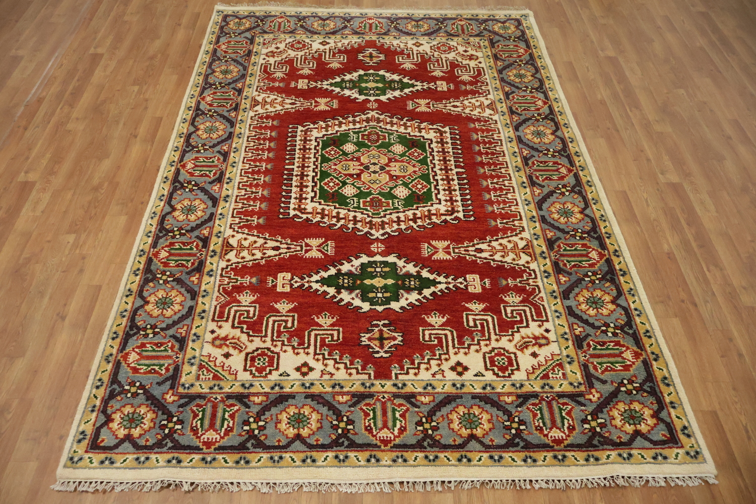 Red Geometric Viss Oriental Area Rug 6x9