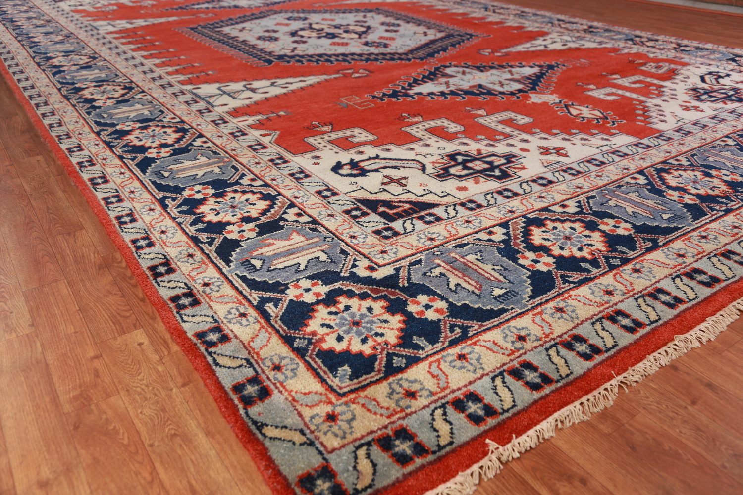 Red Geometric Viss Oriental Large Rug 12x18