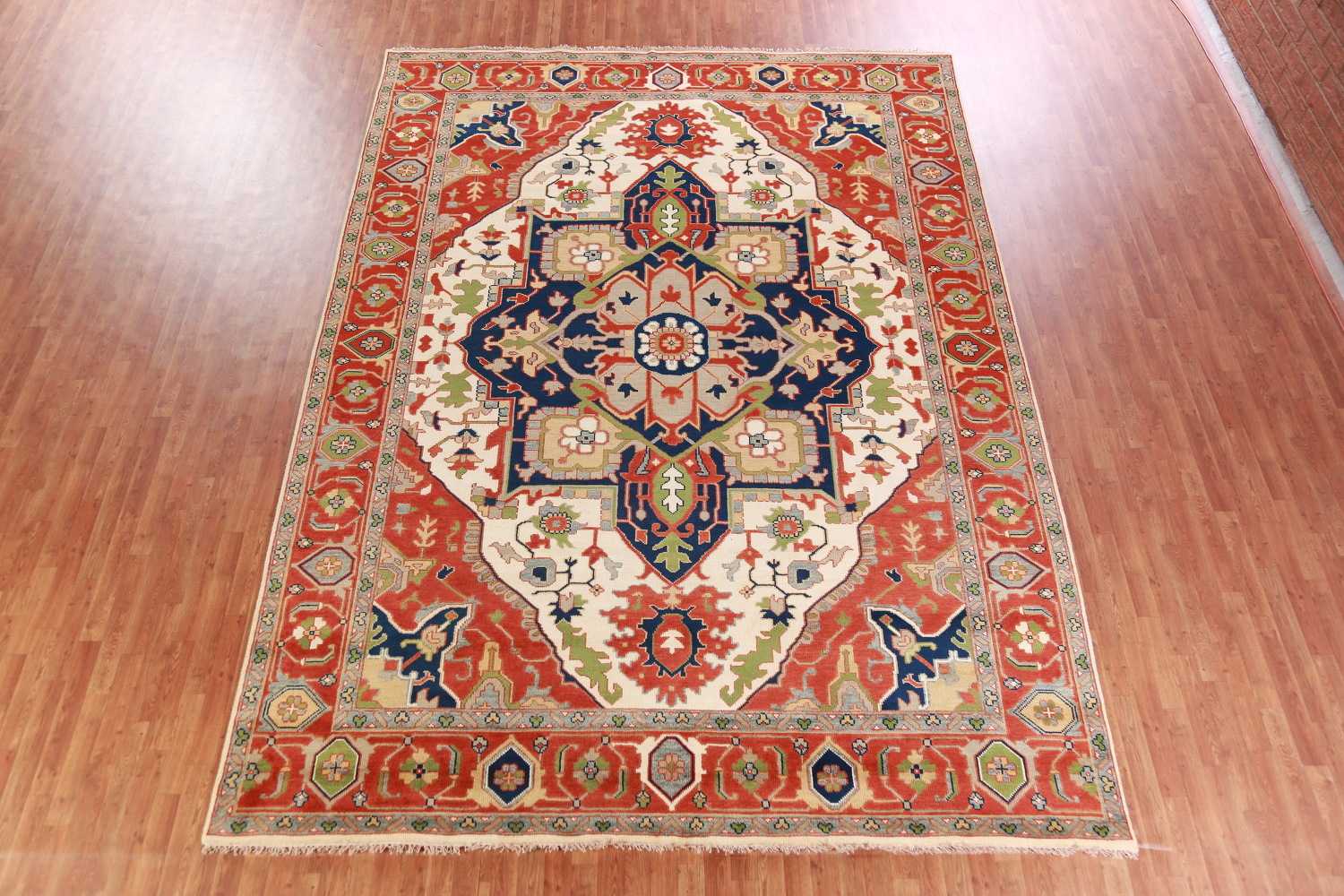 Geometric Wool Heriz Serapi Oriental Large Rug 10x14