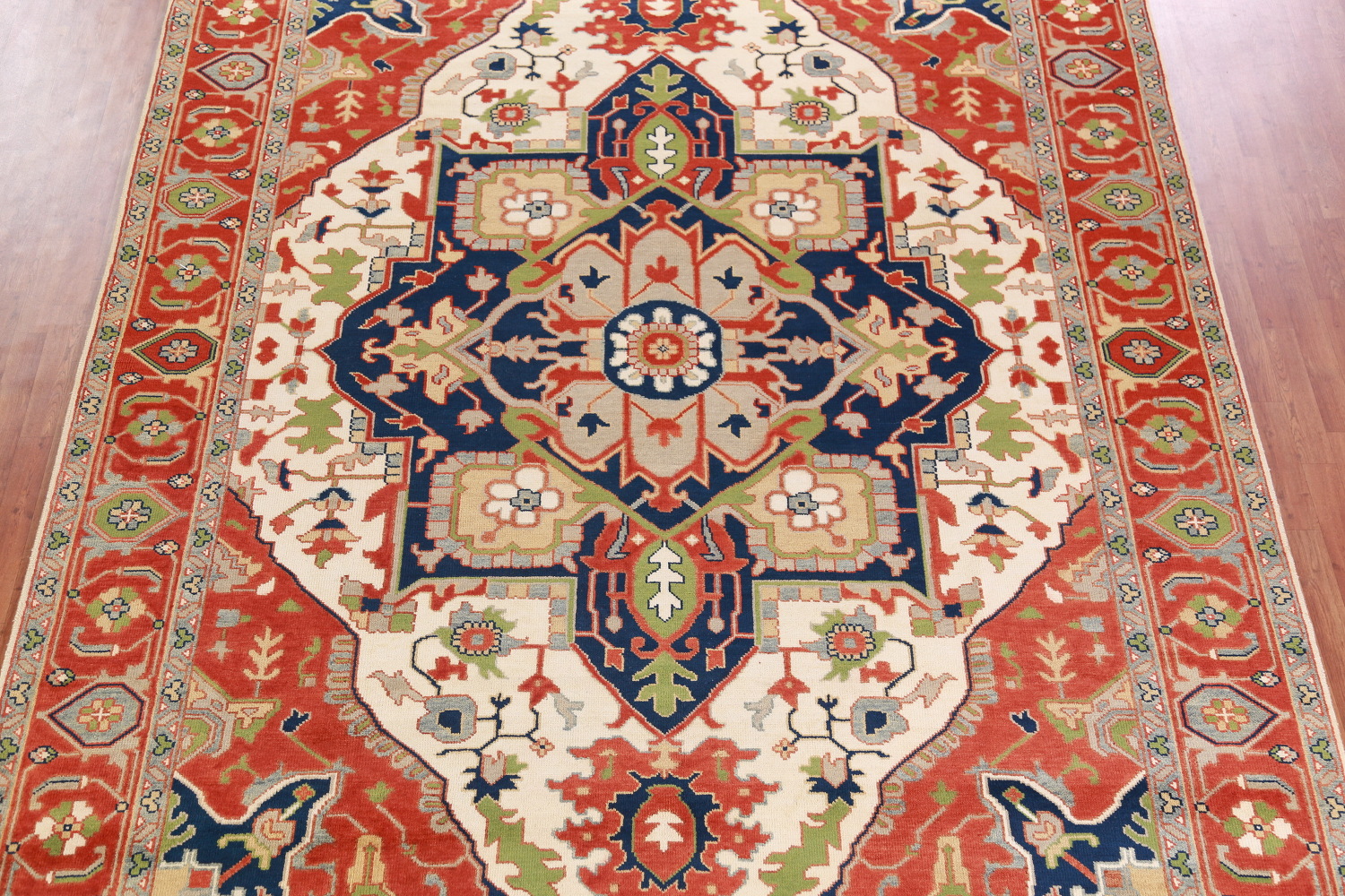 Geometric Wool Heriz Serapi Oriental Large Rug 10x14