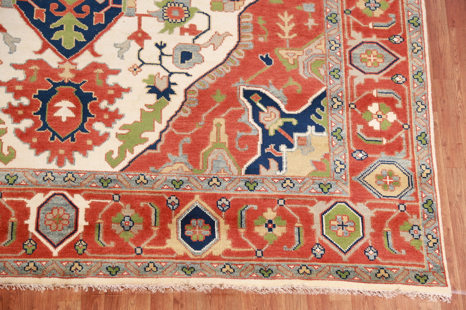 Geometric Wool Heriz Serapi Oriental Large Rug 10x14