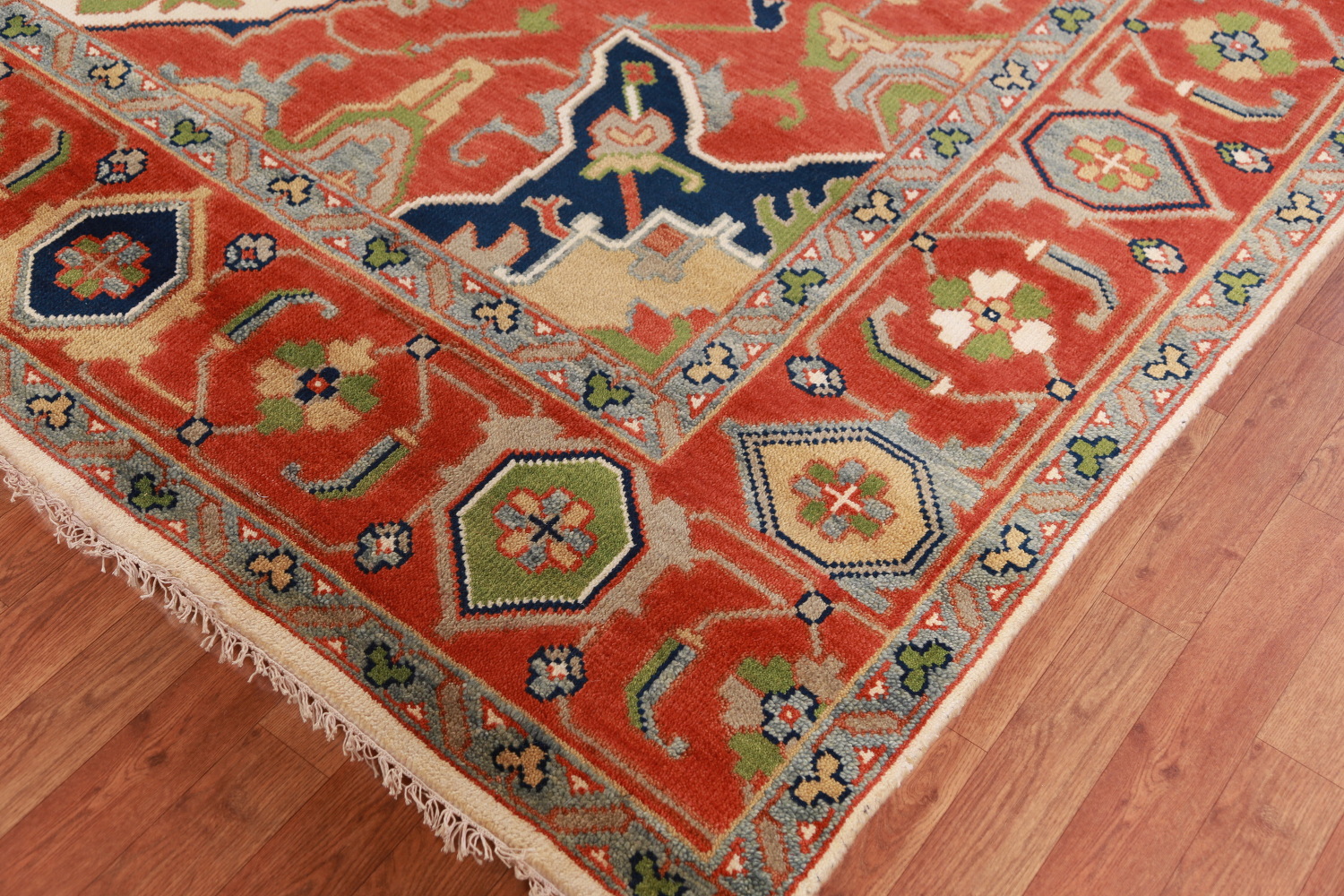 Geometric Wool Heriz Serapi Oriental Large Rug 10x14