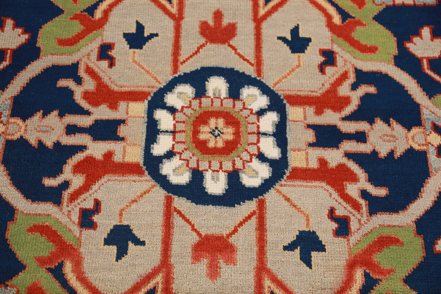 Geometric Wool Heriz Serapi Oriental Large Rug 10x14