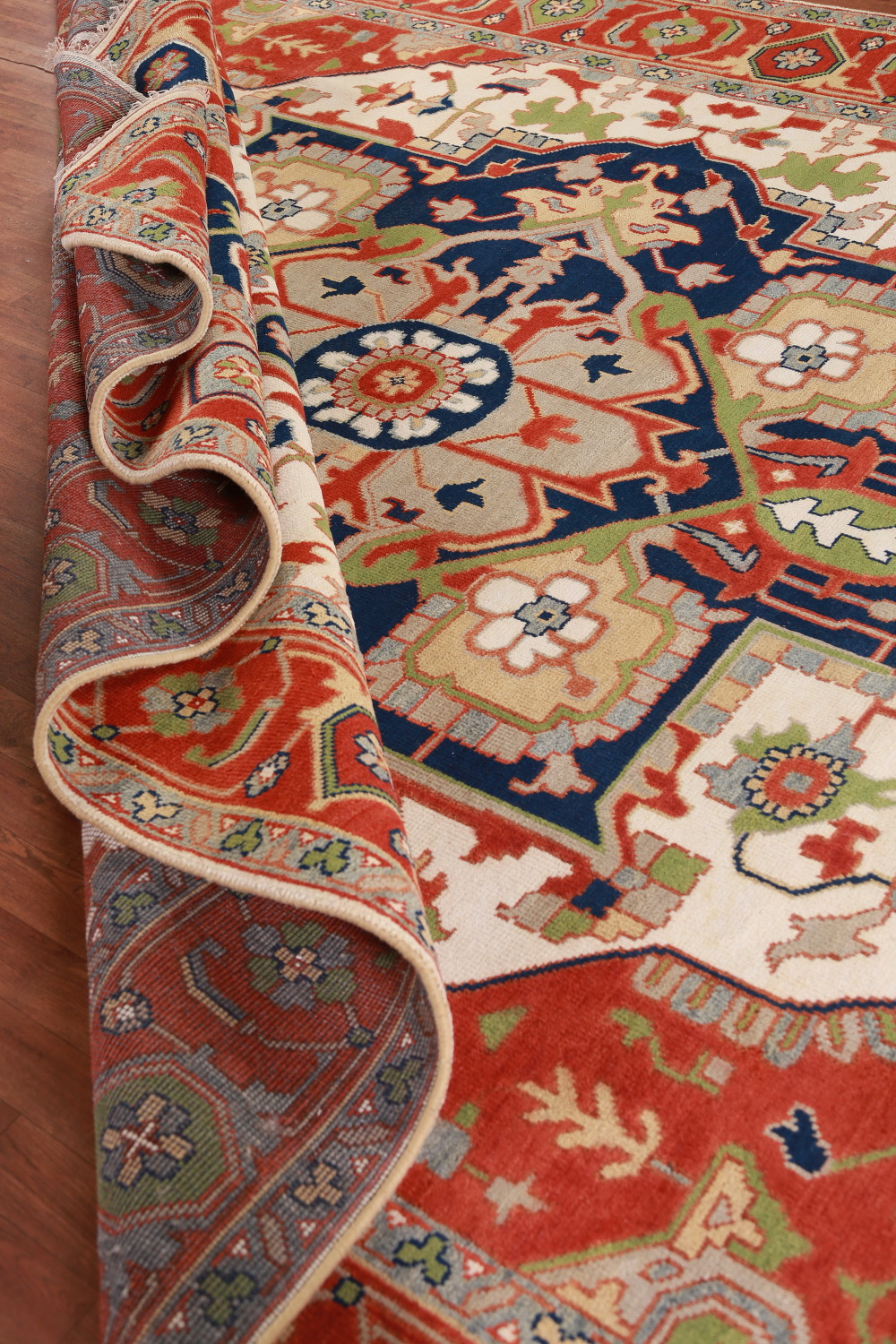 Geometric Wool Heriz Serapi Oriental Large Rug 10x14