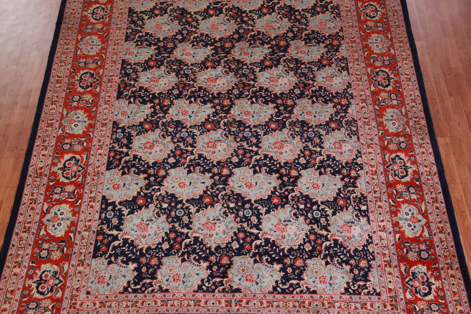 Vegetable Dye Dark Blue Floral Bidjar Persian Area Rug 10x13
