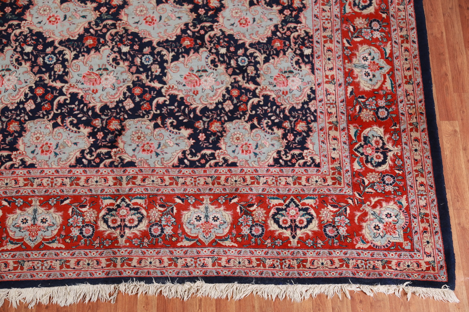 Vegetable Dye Dark Blue Floral Bidjar Persian Area Rug 10x13