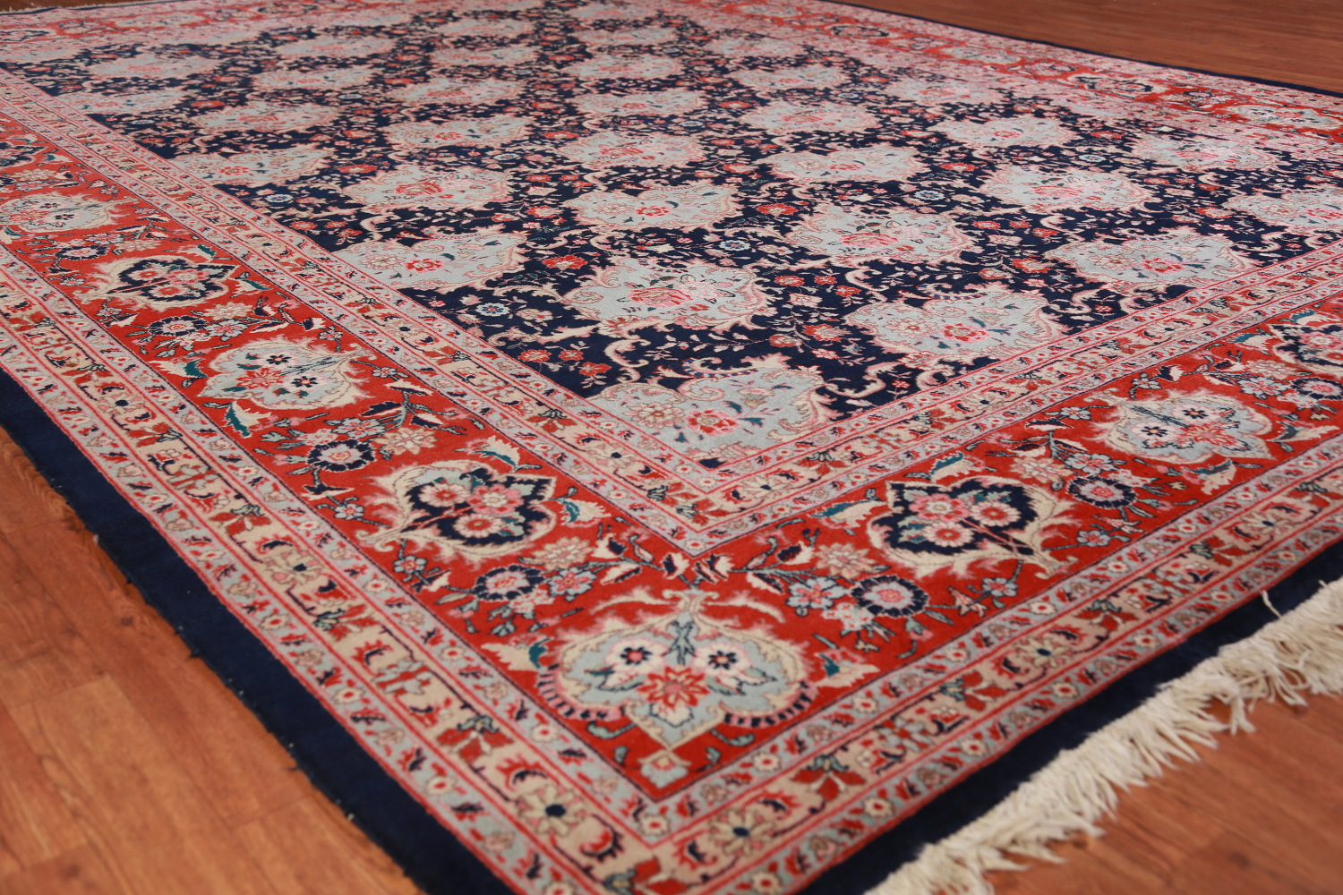 Vegetable Dye Dark Blue Floral Bidjar Persian Area Rug 10x13
