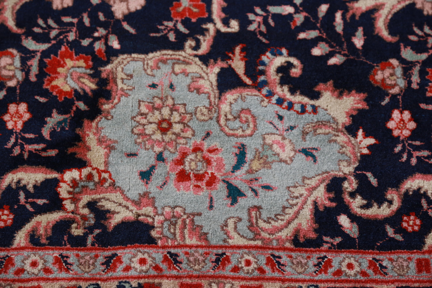 Vegetable Dye Dark Blue Floral Bidjar Persian Area Rug 10x13