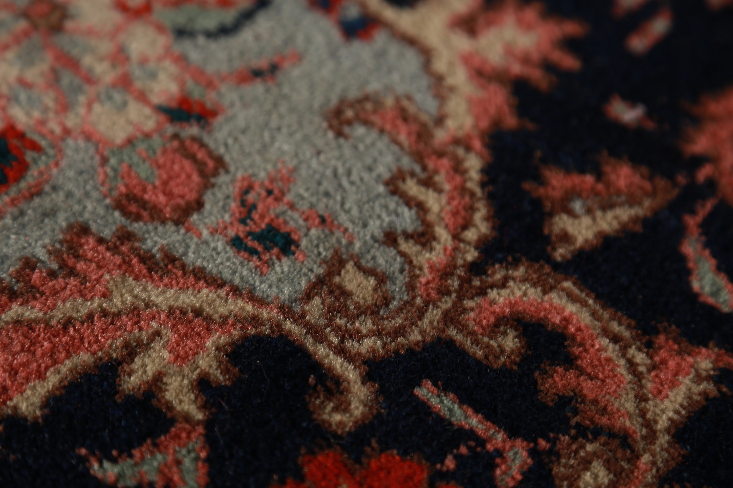Vegetable Dye Dark Blue Floral Bidjar Persian Area Rug 10x13