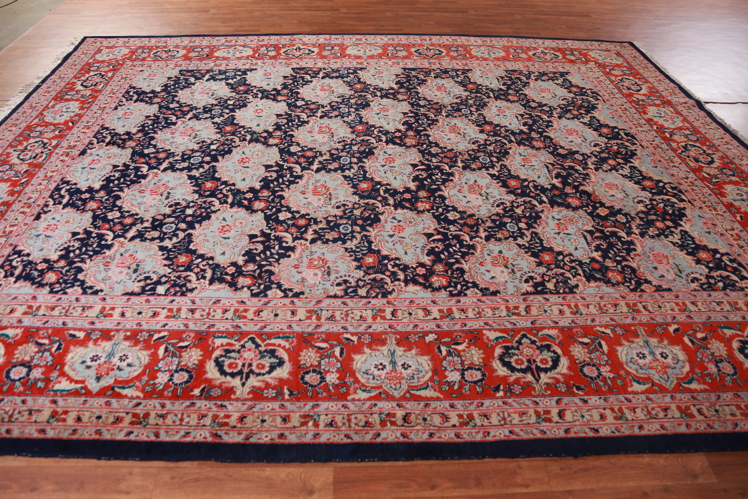 Vegetable Dye Dark Blue Floral Bidjar Persian Area Rug 10x13