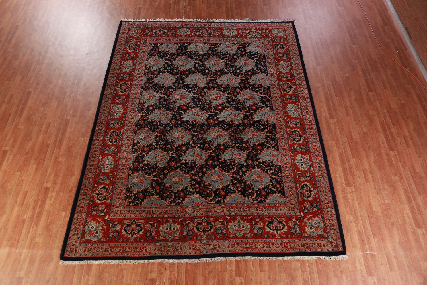Vegetable Dye Dark Blue Floral Bidjar Persian Area Rug 10x13