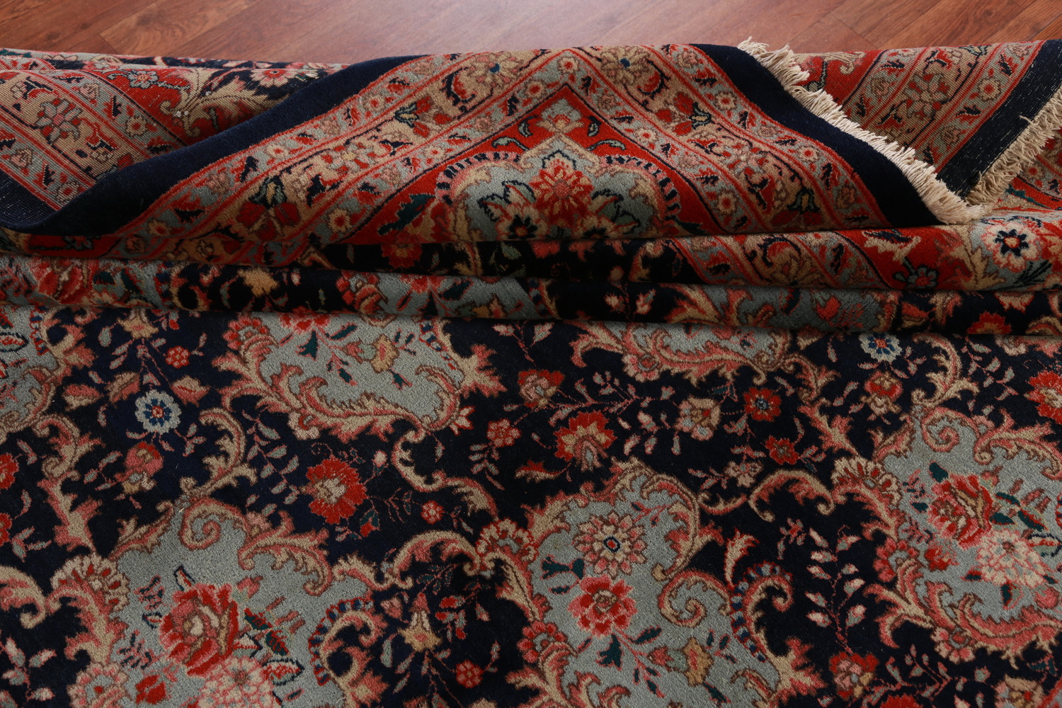 Vegetable Dye Dark Blue Floral Bidjar Persian Area Rug 10x13