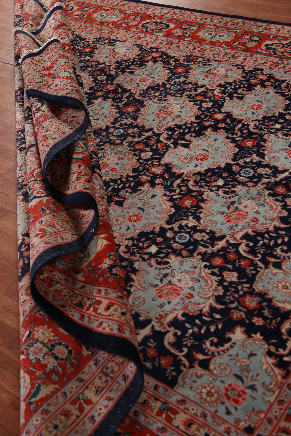 Vegetable Dye Dark Blue Floral Bidjar Persian Area Rug 10x13
