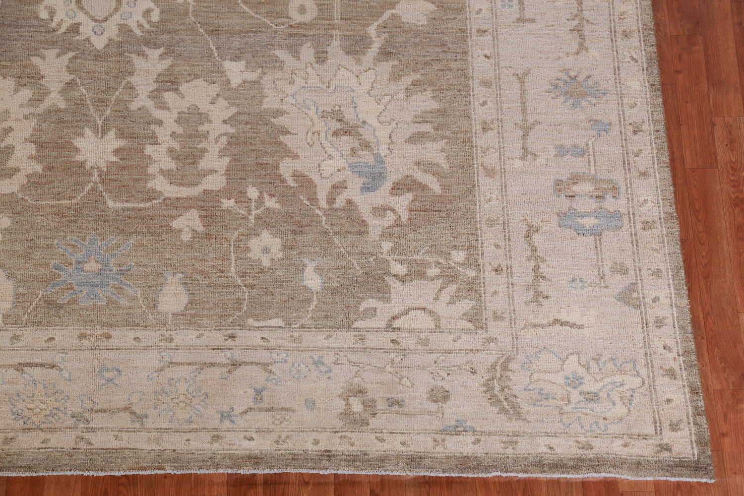 Handmade Brown Wool Oushak Turkish Area Rug 9x12
