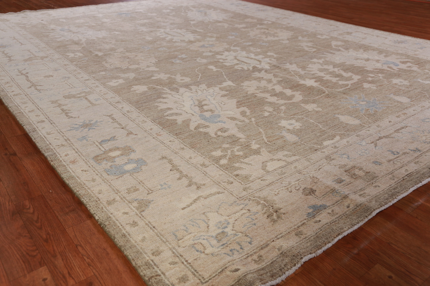 Handmade Brown Wool Oushak Turkish Area Rug 9x12