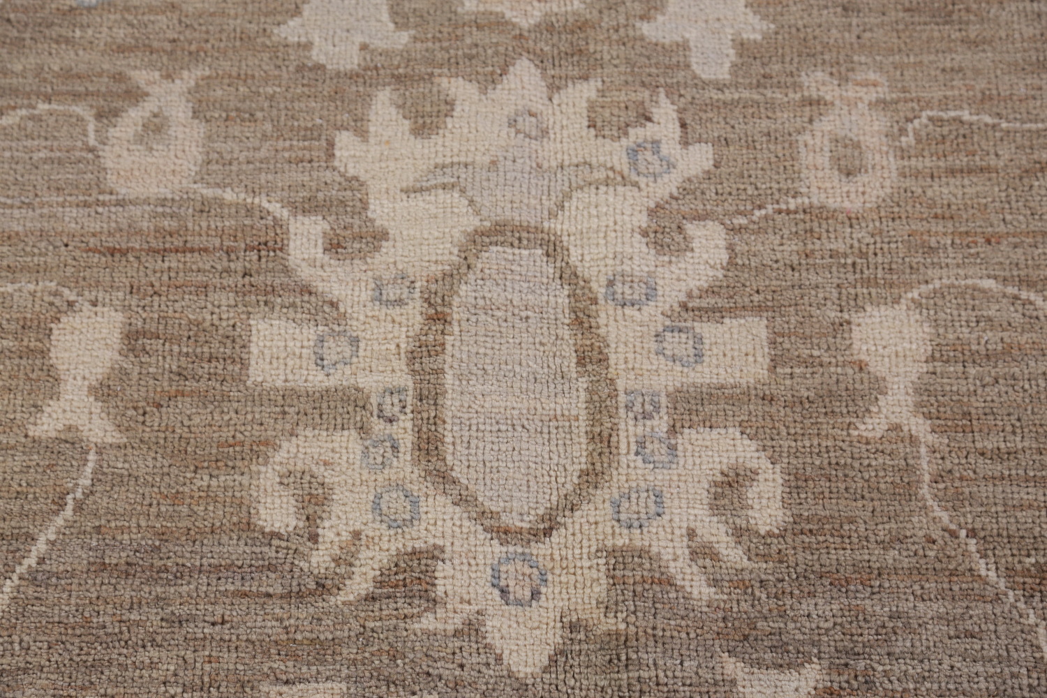 Handmade Brown Wool Oushak Turkish Area Rug 9x12