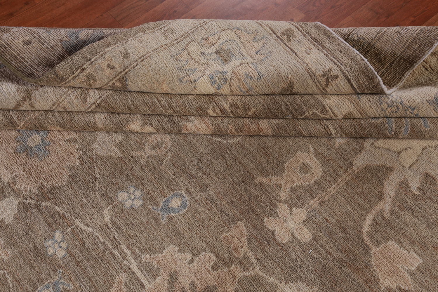 Handmade Brown Wool Oushak Turkish Area Rug 9x12